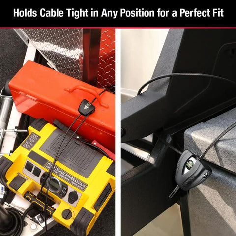 Black Python Bike Lock With Key, Adjustable Cable Lock securing outdoor equipment and tools with weather-resistant vinyl coating