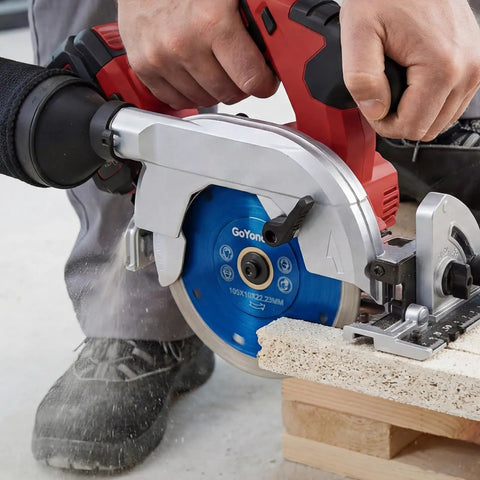 Heavy Duty 4.5 Inch Diamond Tile Blade Delivers Dope Precision Cuts On Porcelain Granite And Marble With Slick Wet Or Dry Grind Operation Rock Solid Dual Arbor Fit Pro Quality Upgrade cutting through material.