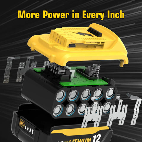 Exploded view of a battery pack showing internal components, related to the Two Pack 3600mAh 20V NiMH Battery And DC9310 Charger Kit.
