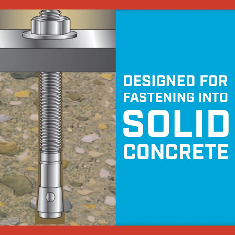 Three Quarter Inch Wedge Heavy Duty Concrete Anchors 10 Pack Stainless Steel Built Tough With 360 Degree Contact in concrete