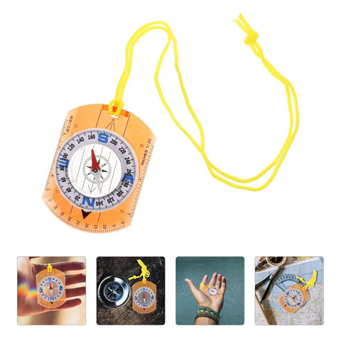 Orienteering Compass For Hiking And Camping With Lanyard Multifunction Navigation Tool Lightweight Portable Trail Backpacking