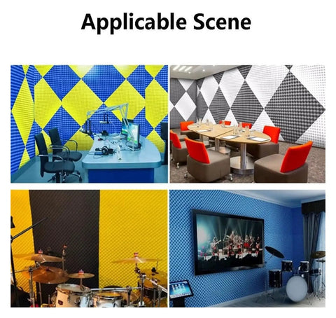 Seven Centimeter Thick Self Adhesive Egg Crate Acoustic Foam Panels Red used in varied settings like studios, offices, dining, and home theaters.