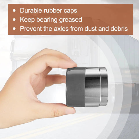 Heavy Duty Four Piece Trailer Wheel Bearing Protectors With Chromed Metal Dust Caps built solid in hand with rubber gasket seal.