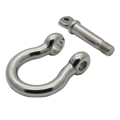 Bow Shackle Three Quarter Inch Stainless Steel Marine Grade 316 Heavy Duty Two Pack For Boat Tie Downs And Towing 5500 Lb Working Load Limit Not For Overhead Lifting