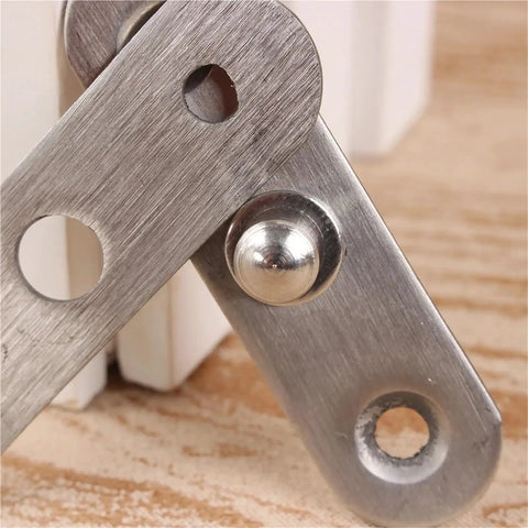 Close-up of 360 Degree Stainless Steel Door Pivot Hinge For Cabinets And Folding Doors Hidden Rotary Hardware Fastener