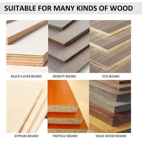 Image of various wood boards including multi-layer, density, eco, gypsum, particle, and solid wood boards suitable for projects.