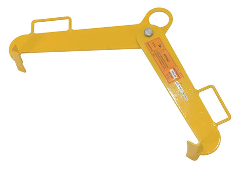 Rock Solid Vertical Drum Clamp Built For Heavy Hauling And Quick Gripping Up To 1000 Lbs Steel Barrels With Iron Grip Clamps, yellow metal design.