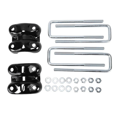 Beefed Up Rear Leaf Spring U Bolt And Plate Kit For 2.5 Inch Wide Springs 8.75 Inch Length Replacement For Blazer C1500 K1500 Silverado 1500 Tahoe Fits GM Trucks And SUVs, U-bolts and plates