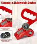 Heavy Duty Manual Sheet Metal Cutter With Replaceable Cr12 Wheels, Portable design with red aluminum handle and cutting wheels