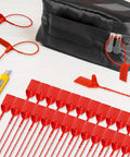 Massive 500 Piece Plastic Tamper Seals For Fire Extinguishers With Numbered Tags And Zip Ties, Red 9.8 Inch Long Self Locking Safety Tags