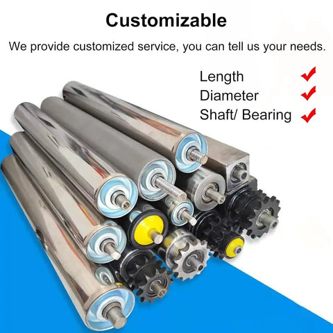 Conveyor Roller Set Five Pack Replacement Rollers For Roller Stands And Woodworking Stainless Steel Gravity Transmission