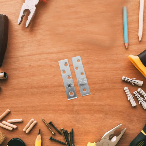 Metal 360 Degree Pivot Hinges for Doors and Cabinets, Heavy Duty, Fits 20 to 40mm Thickness, on a wooden surface with tools