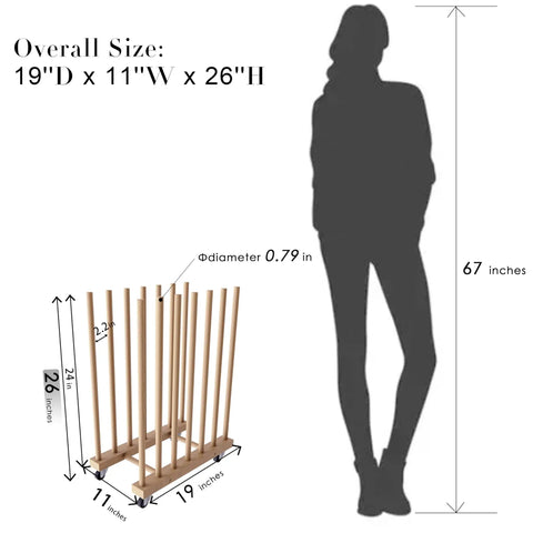 Rock Solid Beechwood Art Storage Rack With Locking Casters For Canvas Boards Frames And Drawing Panels Heavy Duty Studio Organizer with dimensions.