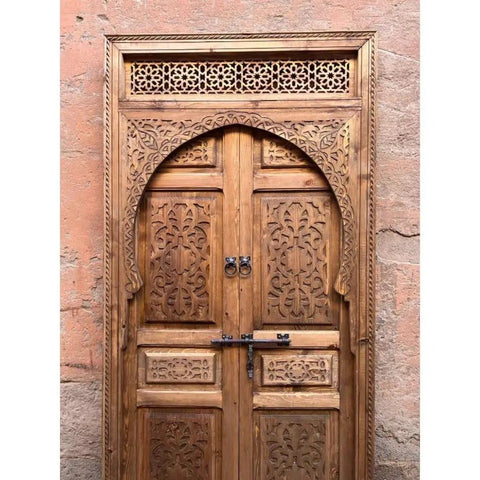 Custom Solid Wood Barn Door For Interior Sliding Or Hinged Use, Handcrafted Rustic Single Or Double Door with carved design
