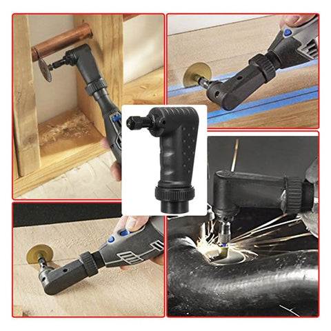 Heavy Duty Right Angle Converter For Rotary Grinders in use, showing tool access in tight spaces for grinding and polishing.