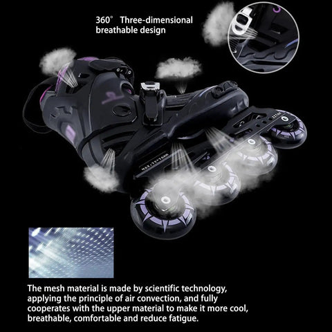 Inline Skates For Girls And Boys Dope Professional Roller Blades For Women And Men Adjustable For Beginners White Size 9 with breathable design