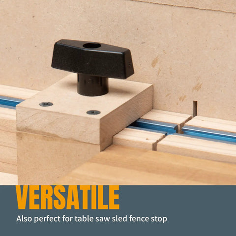 Universal 48 Inch T Track Kit With 17 Piece Hardware Set for workbenches and jigs in use with table saw sled stop