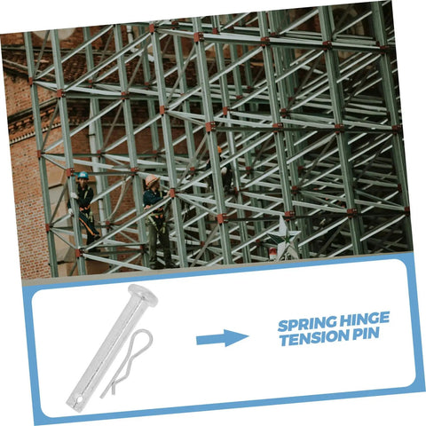 Scaffolding Coupling Pins And Locking Retainers For Fast Easy Scaffold Assembly with hinge pin on construction site.