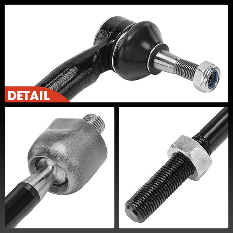 Front Inner And Outer Tie Rod End Kit For Toyota Prius 2004 2009 Replacement To Fix Loose Steering Clunking Noises And Uneven Tire Wear Tighten Up Your Ride And Improve Alignment, black steel ends
