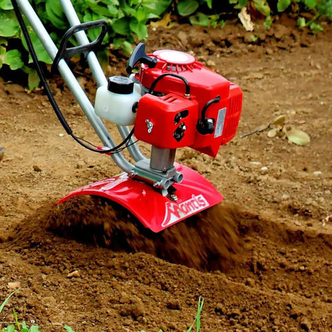 Gas Powered Tiller Cultivator Lightweight 20 Pound Yard Tool With Folding Handles And Carrying Handle Easy Storage 2 Cycle Engine
