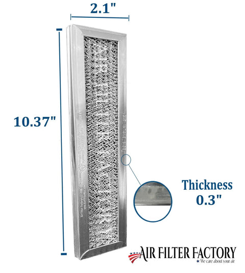 Charcoal Carbon Filter Replacement For Frigidaire Microwave Oven 5304464577 2 Pack, dimensions 2.1x10.37 inches, air filter close-up