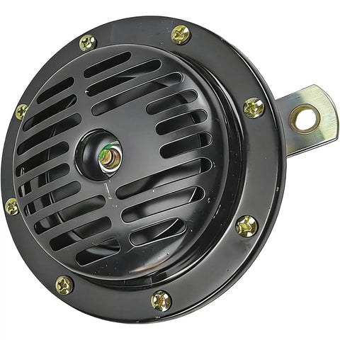 Hardcore 24V Replacement Horn For Electric Scissor Lift Sjiii3015 3215 3219 3220 black metal horn featuring slotted grill design.