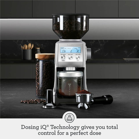 Smart Grinder Pro Coffee Grinder With 60 Settings For Espresso And Brew Dope Dose Control Digital Timer on kitchen counter