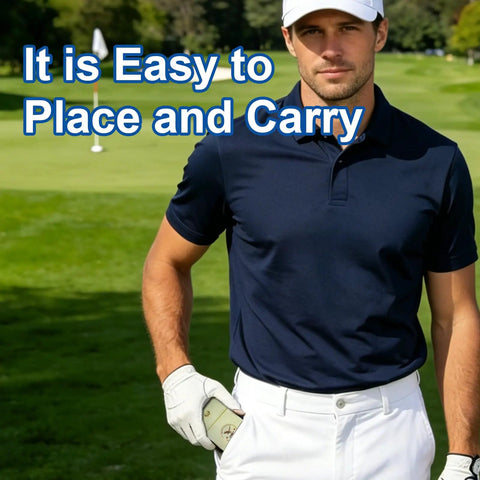 Golfer on course holding Hilarious Lucky Eight Golf Tees Set For Bachelor Parties And Golf Lovers, Recyclable Beer Bottle Tees.