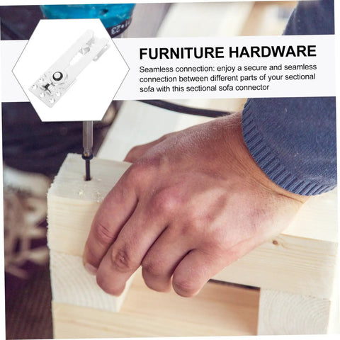 Heavy Duty Sectional Sofa Connector Brackets For Couches And Modular Furniture With Solid Steel Fasteners during installation on wood.