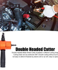 Pro 360 Degree Rotating Double Head Metal Nibbler Attachment with Hand Using Step Drill for Auto Repair
