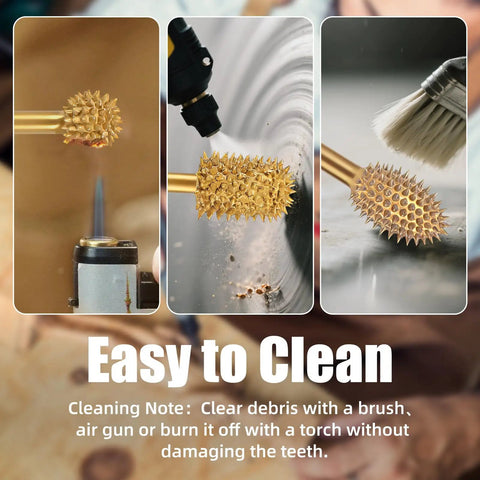 Cleaning method for Heavy Duty Titanium Coated Rotary Burr Set Two Piece Coarse Carbide Wood Carving Kit without damage.