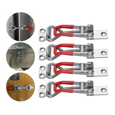 Heavy Duty Metal Latch Set With Adjustable Locking Catch Kit, rugged toggle buckles for heavy doors and industrial gear.