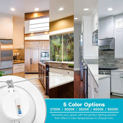 Dope LED Recessed Retrofit Downlight Kit 5 And 6 Inch Dimmable Can Light With CCT Selectable in various room settings