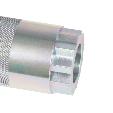 Close-up of 64mm Rear Differential Pinion Bearing Nut Socket Fits Honda TRX 420 Rancher, cold rolled steel, detailed hex design.