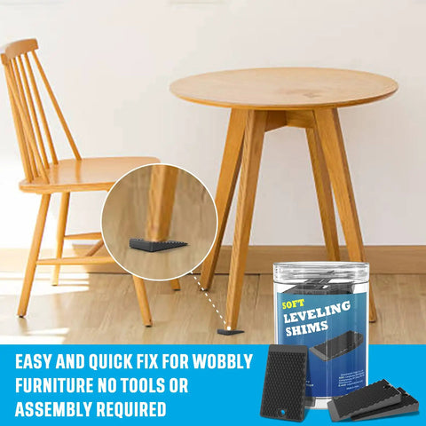Furniture Levelers 80 Piece Shims Set Plastic Grooved Non Slip Wedges for Table and Chair Stability