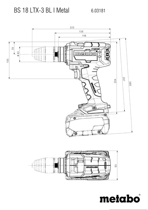 Tough As Nails 18V Cordless Power Drill With Supra SK Drill Chucks And Knockout Torque Gears Plus Antikickback Sensors For Heavy Metal Drilling Jobs Any Day, technical drawing design.