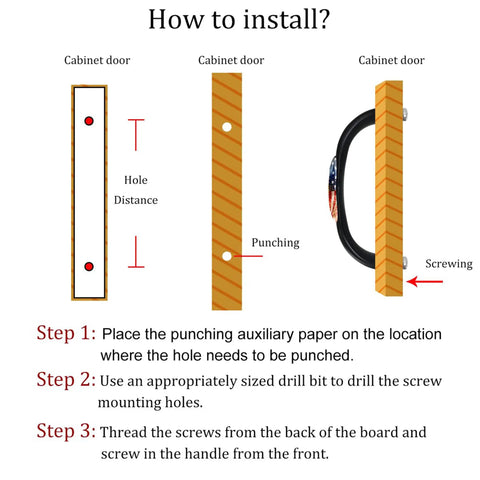 Installation guide for 4 Piece Kitchen Cabinet Knobs And Pulls Set With Dope American Flag Fireworks Independence Design For Cabinets And Doors