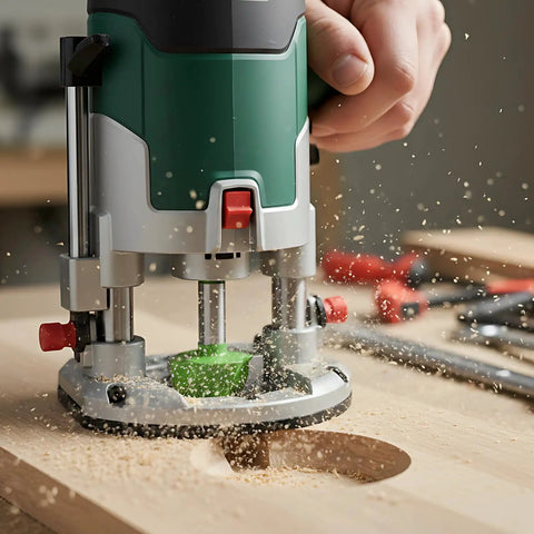 Get Your Work Done Fast With This Killer 1.3 Inch Core Box Router Bit Featuring A Sturdy 0.3 Inch Shank For Clean Bullnose Edges And Deep Round Bottom Profiling Perfect For CNC Mills And Engraving Jobs To Level Up Your Woodworking Game with router in action.