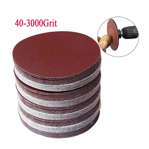 Premium 25 Pieces Of Sanding Discs Featuring Hook Loop Design In Sizes From 50mm To 200mm With 40 Up To 3000 Grit Options Perfect For Rust Removal And Polishing All Metals Plus Non Metal Materials Like Wood Or Plastic To Get That Smooth Finish You Crave.