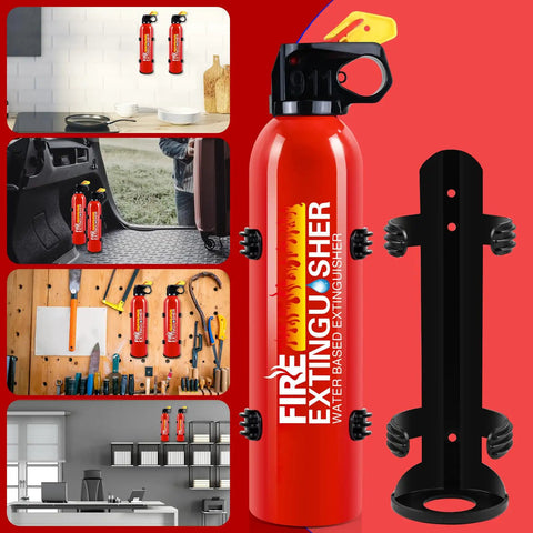 Portable Mini Fire Extinguisher 2 Pack With Durable Wall Mount Bracket emergency tools in various indoor and outdoor settings.