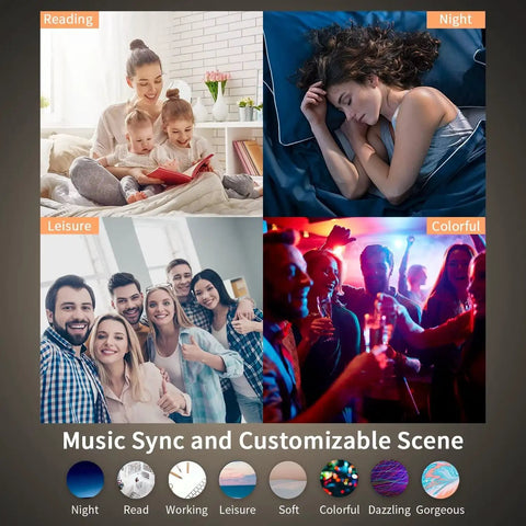 Music sync and customizable scene for 4 Pack 4 Inch RGB LED Recessed Downlights with versatile indoor use