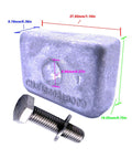 Beefy Lower Unit Anode For Outboard Gearbox 4HP 5HP 6HP Replacement Part showing dimensions and bolt