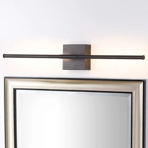 Black 28-Inch Modern Dimmable Integrated LED Wall Sconce for Bathrooms and Hallways, Metal Vanity Light for Bathroom Mirror, Hardwired Fixture