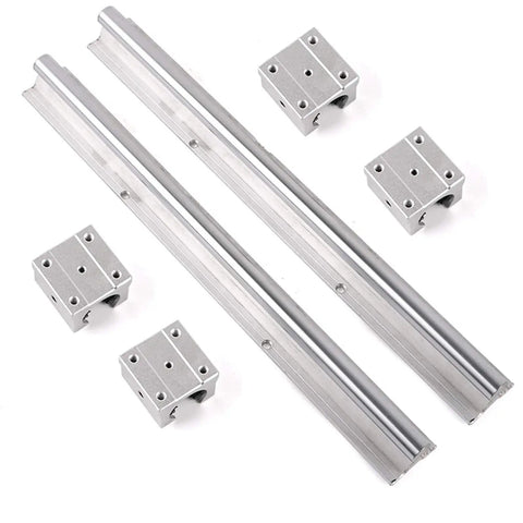 Premium SBR12 1200mm Linear Rails Kit With 4 SBR12UU Blocks for CNC machines showing two rails and four blocks