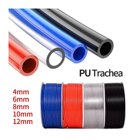 Top Shelf 10 Meter Quarter Inch OD Polyurethane Pneumatic Tubing Hose For Air Compressor Setup And Shop Gear Snag Free Flexible PU Air Line Pipe For Dead Simple Water Transfer Projects in various colors.
