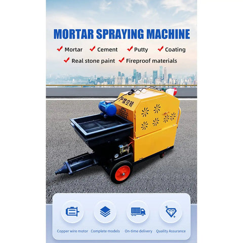 Heavy Duty Multifunctional Construction Spraying Machine For Cement Sand Mortar Wall Plaster shown outdoors on a flat surface.