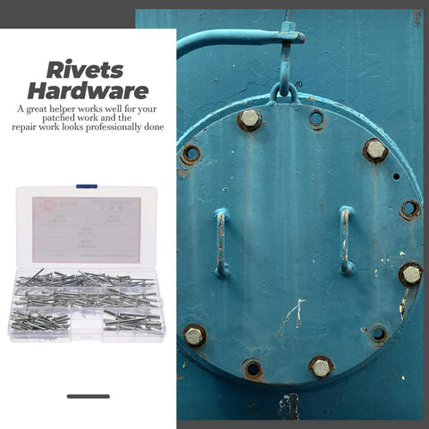 140 Piece Aluminum Blind Rivet Kit With Flange Long Grip Pop Rivets For Auto And Furniture Repairs, storage case