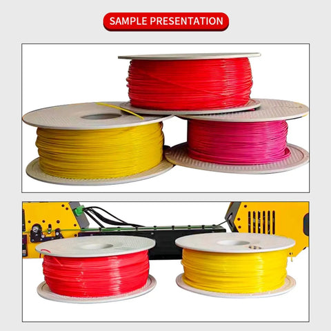 High Precision 3D Print Filament Extruder With Auto Coil Winder And 400C Max Heat For 1.75Mm Plastic Recycling And Automatic Spooling colorful spools of filament.
