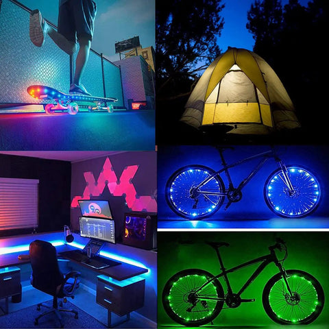 Rechargeable Battery Powered LED Strip Lights 30Ft RGB 5050 With Remote Control, 270 LEDs illuminating various outdoor and indoor uses