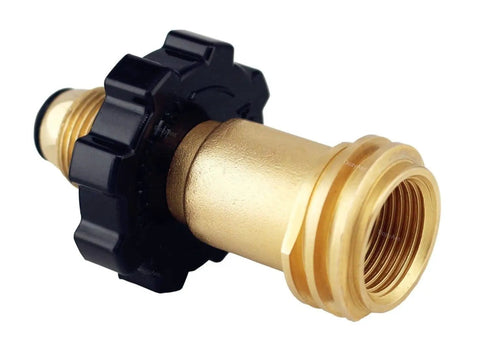 Propane Tank Adapter Converts POL To QCC1 Type 1 For Grills And Regulators, Easy Grip Hand Wheel, Airtight Connection
